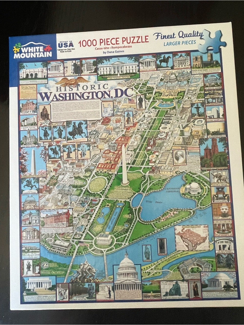 White Mountain Historic Washington DC Map 1000-Piece Puzzle